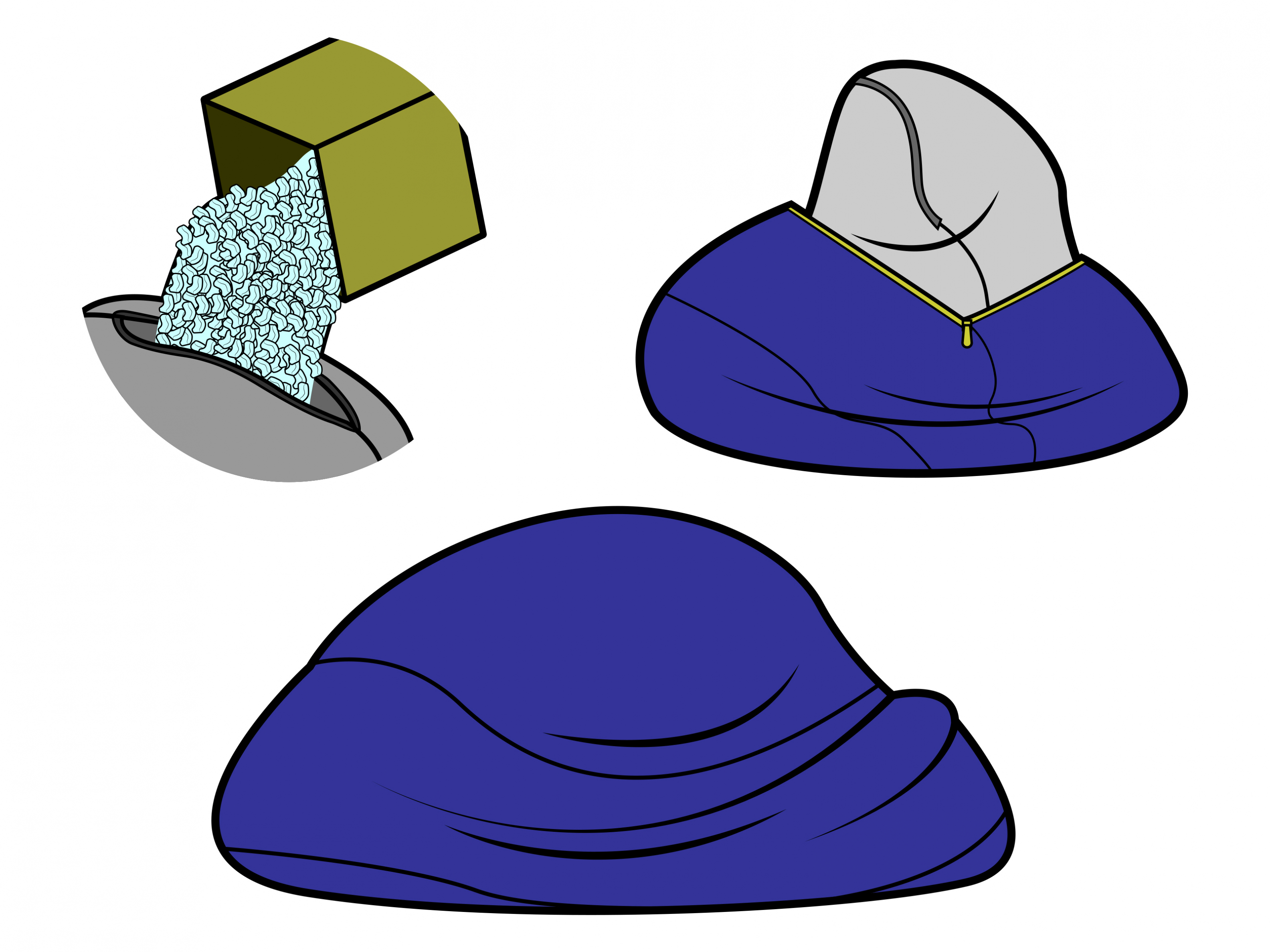 3168x2376 Bean Bag Chair Clipart