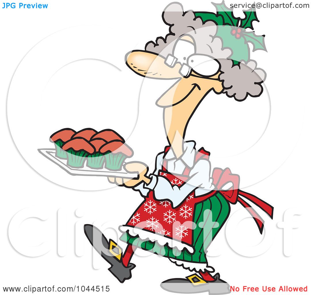 1080x1024 Royalty Free (Rf) Clip Art Illustration Of A Cartoon Mrs Claus
