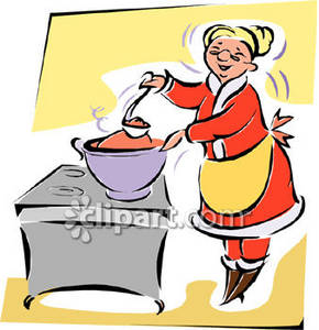290x300 Clipart Image Of Mrs. Claus Cooking