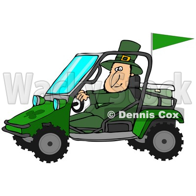400x400 Clipart Illustration Of A St Patrick's Day Leprechaun In Green