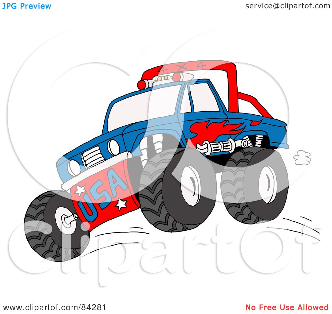 1080x1024 Royalty Free (Rf) Clipart Illustration Of A Blue And Red Monster