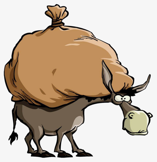 650x670 With The Weight Of The Cartoon Mule, Mule, An Animal, Draft Animal