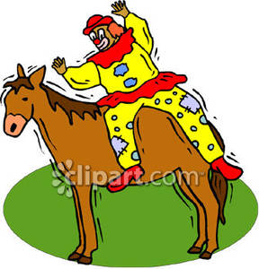 288x300 Clown Riding A Mule In The Circus