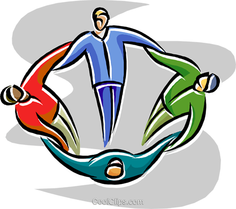 480x426 Multicultural People Joining Arms In A Ci Royalty Free Vector Clip