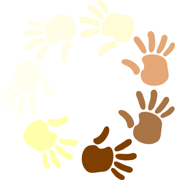 576x595 Circle Of Multicultural Hands Clip Art