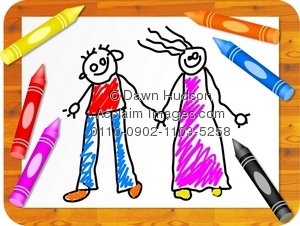 300x226 Illustration Of A Childs Crayon Drawing Of Mummy And Daddy Pntdmlq