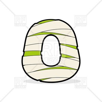 400x400 Letter O Mummy Font Royalty Free Vector Clip Art Image