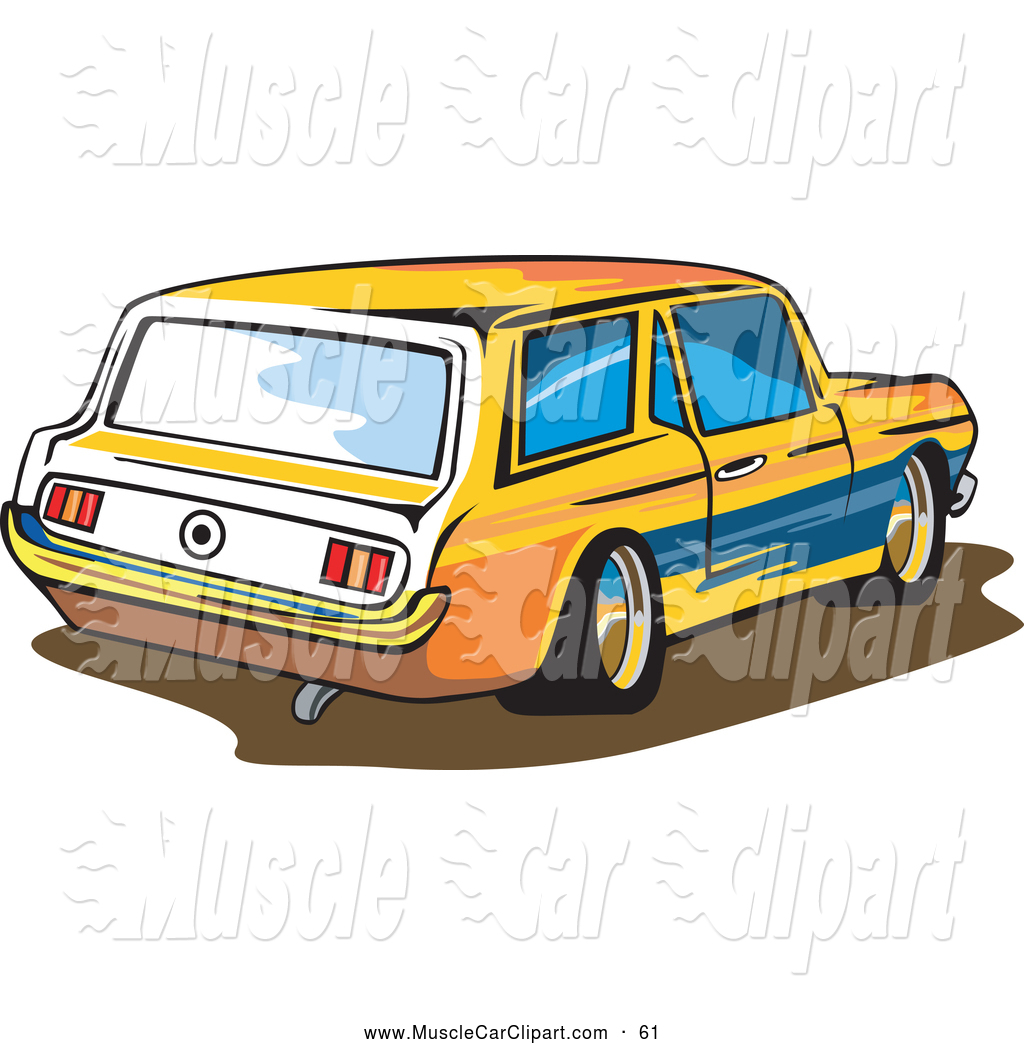 1024x1044 Automotive Clipart Of A Yellow Ford Mustang Station Wagon Car By