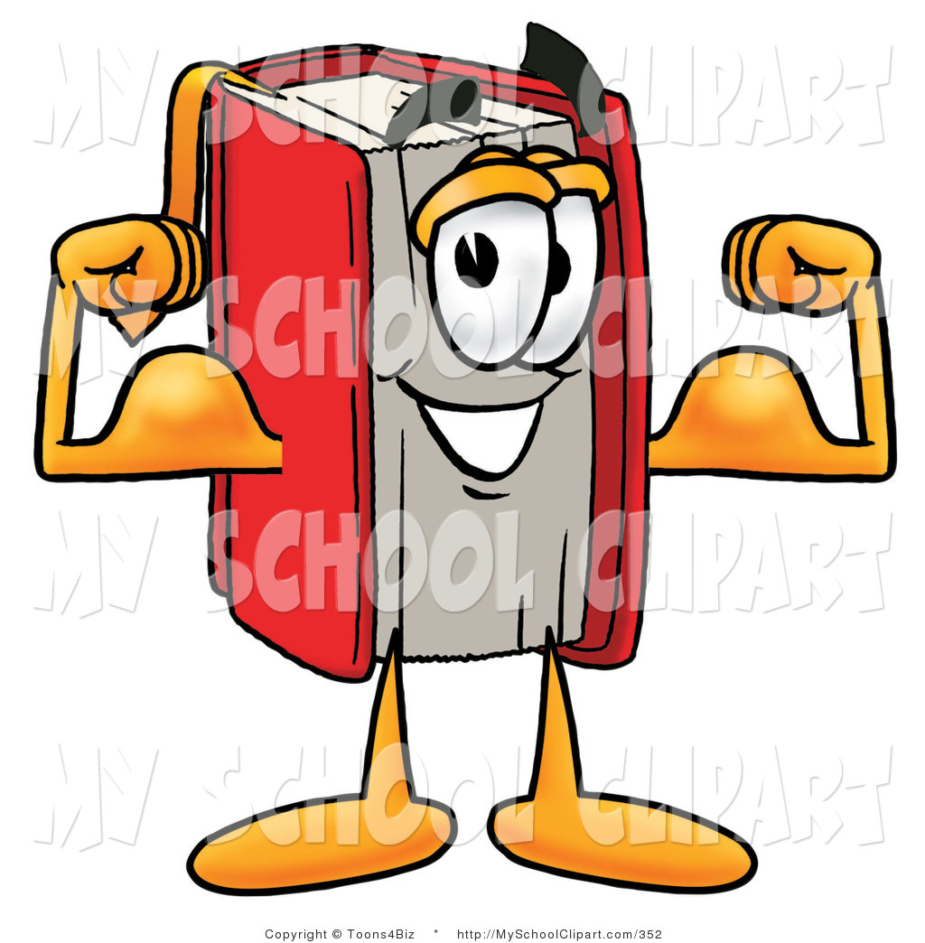 1024x1044 Clip Art Of A Muscular Red Book Mascot Cartoon Character Flexing