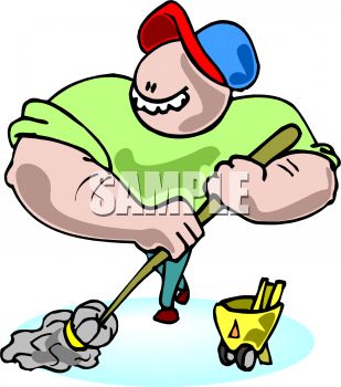 309x350 Muscle Bound Janitor With A Mop