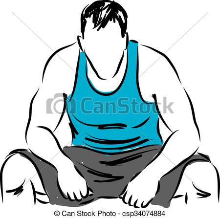 450x446 Man Fitness Tired Resting Illustration Vector