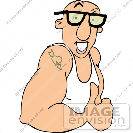 450x450 Strong Muscular Man In A Tank Top, Showing His Muscles And Tattoo