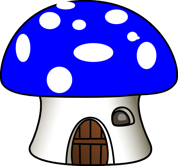 600x558 Mushroom In Blue Clip Art