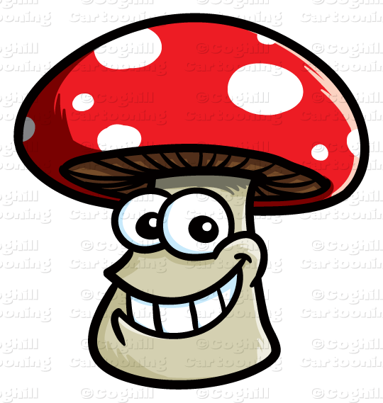 540x569 Cartoon Smiling Mushroom Clip Art Stock Illustration