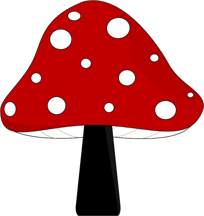 410x435 Red And Black Mushroom Clip Art