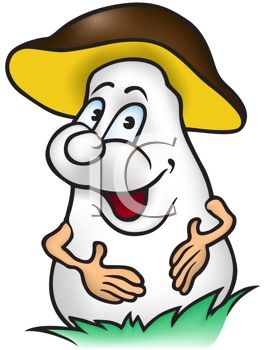 265x350 Cartoon Of Healthy Food Short Fat Mushroom