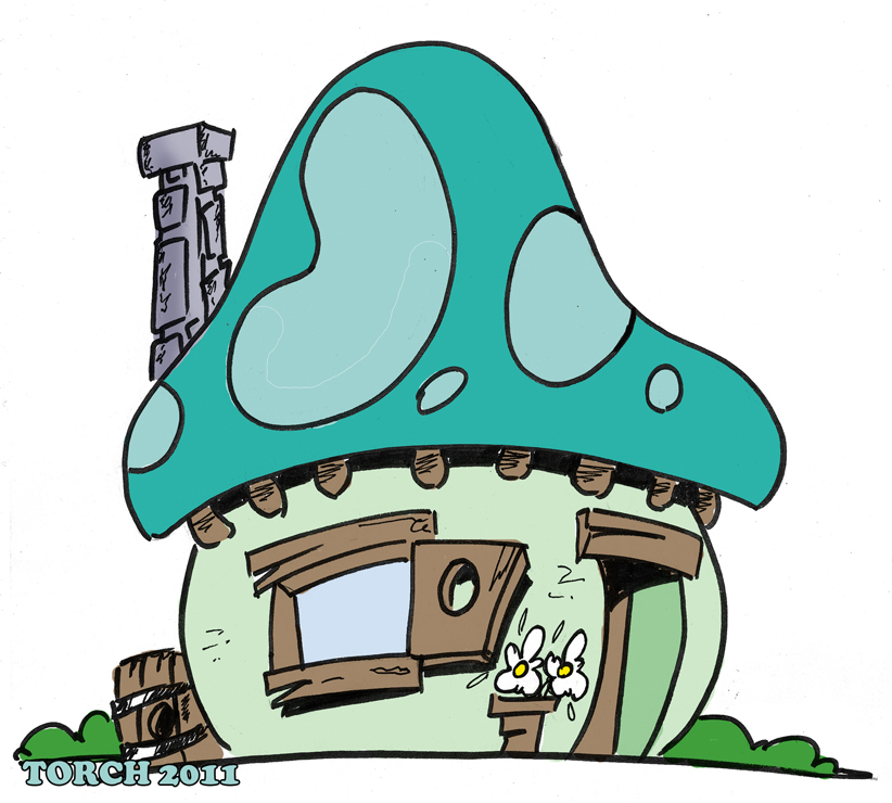 822x740 Mushroom Clipart Smurf