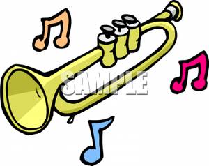 300x238 Clip Art Image Music Notes And A Trumpet
