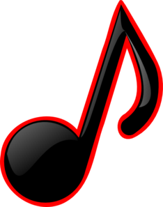 234x297 Blackred Music Note Clip Art