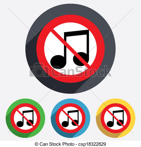 450x470 No Music Note Sign Icon. Musical Symbol. Keep Quiet. Red Clip