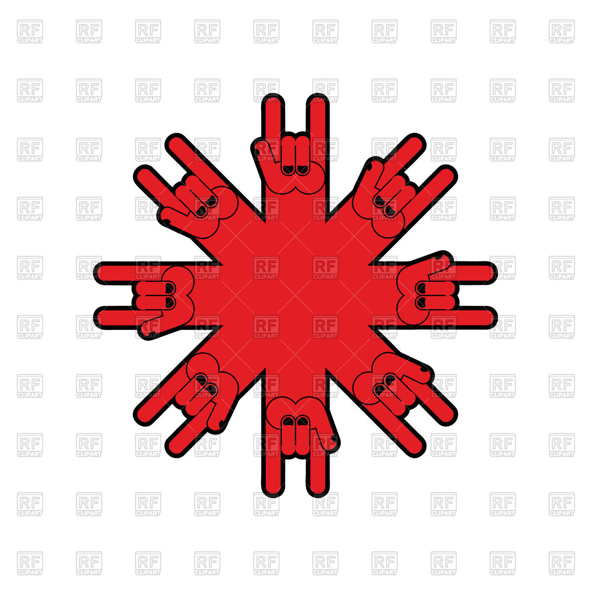 1200x1200 Rock Hand Symbol Of Music Royalty Free Vector Clip Art Image