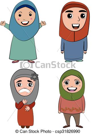 337x470 Cartoon Islam Girl Vector Eps Vectors