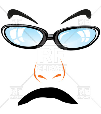 356x400 Glasses, Nose And Mustache Royalty Free Vector Clip Art Image
