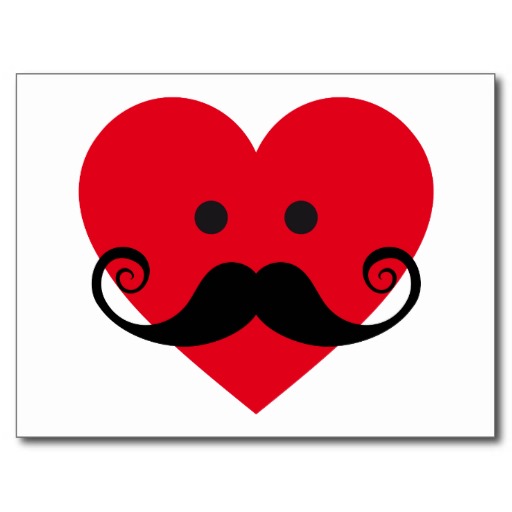 512x512 Mustache And Heart Clipart