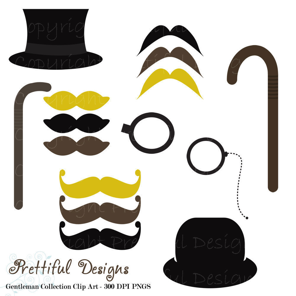 1000x1000 Mustache Clip Art Top Hat Monocle And Cane Gentleman Clipart