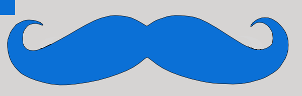 600x192 Blue Mustache Clipart