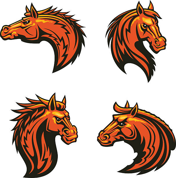 606x612 Flaming Mustang Clipart