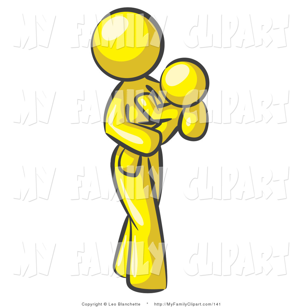 1024x1044 Clip Art Of A Yellow Mother Carrying Her Child In Her Arms