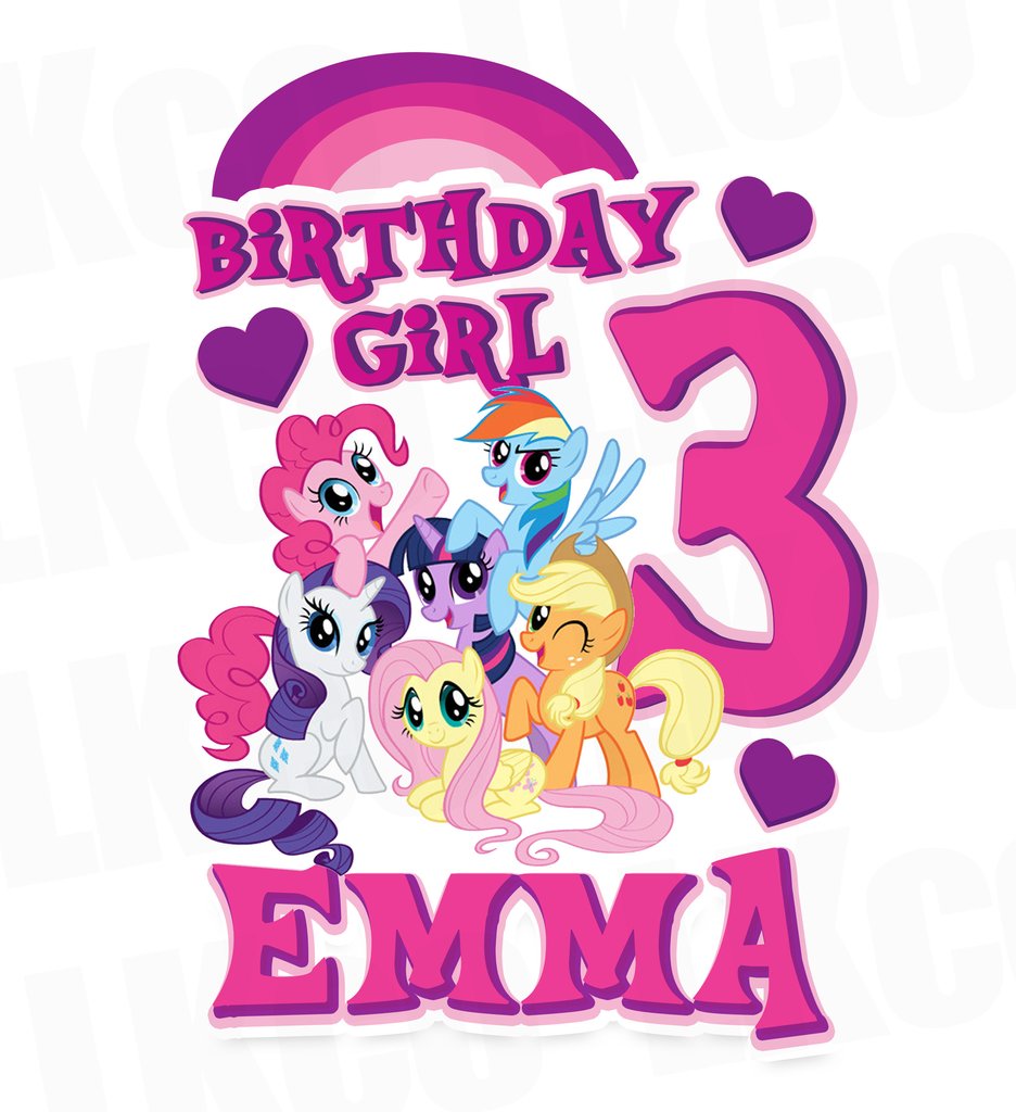936x1024 My Little Pony Birthday Shirt Transfer Pink Birthday Girl