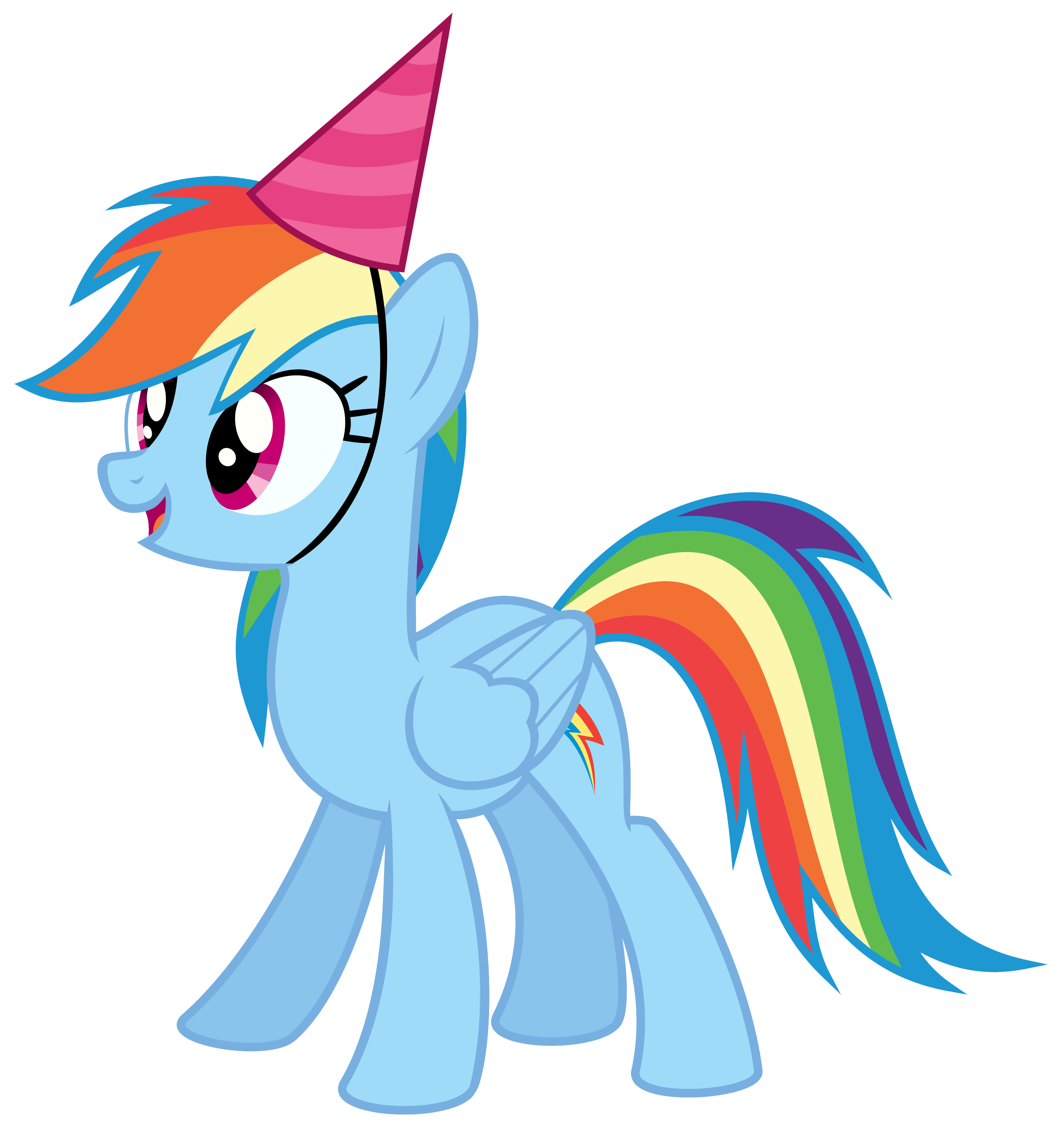 3000x3182 Rainbow Dash With A Party Hat Vector By Missbeigepony
