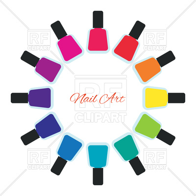 400x400 Nail Polish Palette Royalty Free Vector Clip Art Image