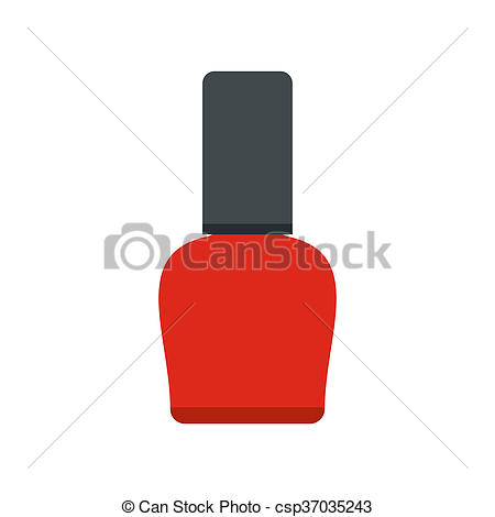 450x470 Red Nail Polish Bottle Icon In Flat Style Isolated On White