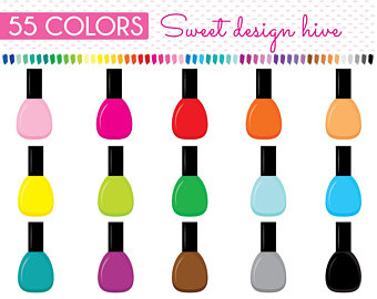 340x270 50 Rainbow Nailpolish Clipart Nail Polish Digital