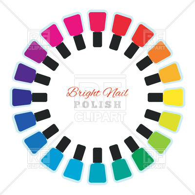 400x400 Bright Palette Of Nail Polish Royalty Free Vector Clip Art Image
