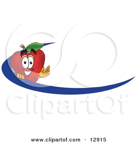 450x470 Clipart Illustration Of A Red Apple Character Mascot Logo Name Tag