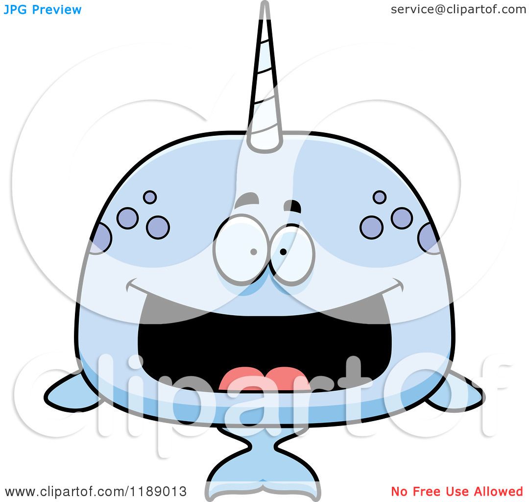 1080x1024 Cartoon Of A Happy Grinning Narwhal