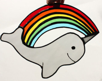 340x270 Narwhal Clipart Rainbow