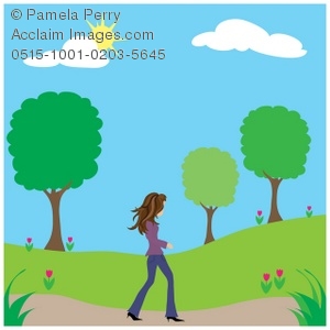300x300 Woman Walking In A Park Clipart Amp Stock Photography Acclaim Images