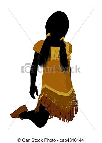 337x470 Native American Indian Art Illustration Silhouette. Native