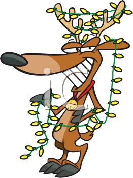 262x350 Picture Of A Reindeer With A Sly Grin Wrapped Up In Christmas