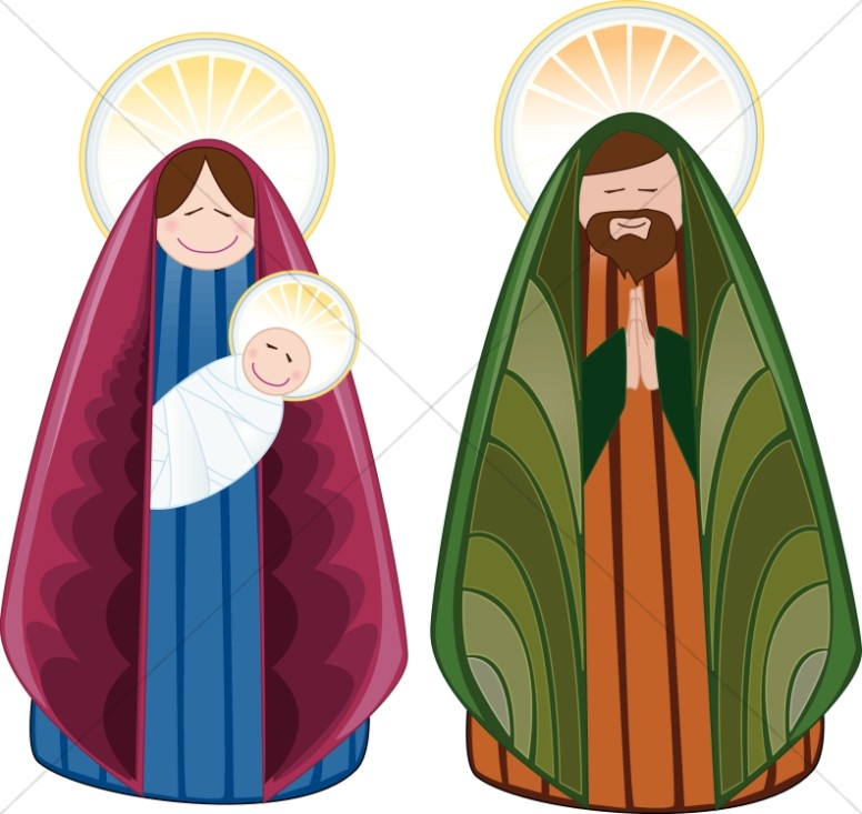 776x733 Cheerful Holy Family Characters Nativity Clipart