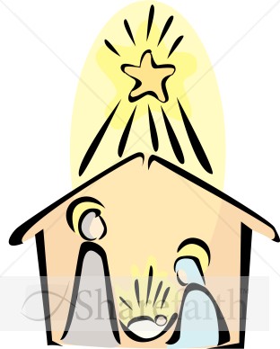 312x388 Nativity Scene With Radiant Star Of Bethlehem Nativity Clipart