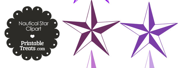 610x229 Nautical Star Clipart In Shades Of Purple Printable
