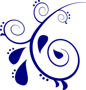 285x300 Navy Paisley Clip Art