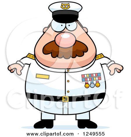 450x470 Clipart Of A Chubby Navy Admiral Man
