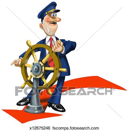 450x457 Fancy Ship Captain Clipart
